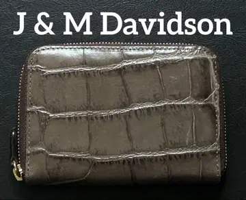 J&M Davidson 크로커다일 패턴 코인 케이스 동전 지갑 브라운