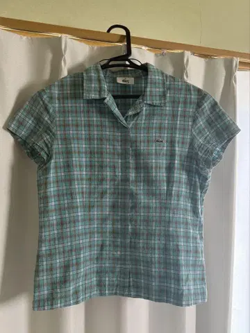 Lacoste 반팔 폴로 셔츠 파랑 체크