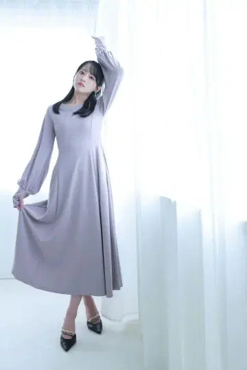 새상품 시로노 사쿠라 원피스 긴팔 짙은 퍼플 S