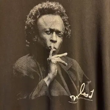 1990년대 "Miles Davis" 재즈 티셔츠 XL 사이즈