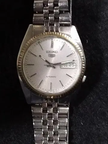 SEIKO5 세이코 파이브 백 스켈레톤 작동품 오토매틱 시계 실버