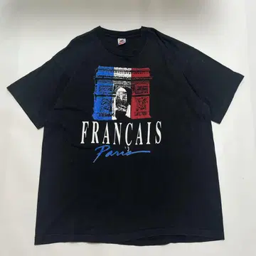 90s 후르츠 USA제 빈티지 티셔츠 2XL 블랙 개선문 6821