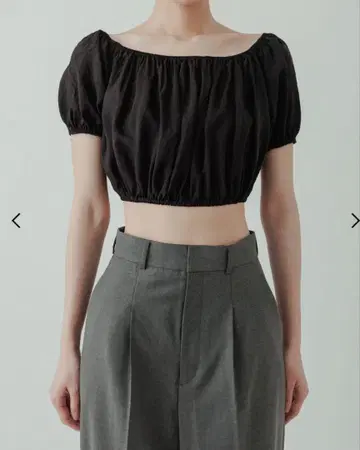 cupro gather puff blouse