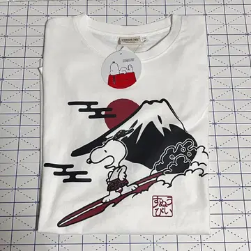 SNOOPY 스누피 서핑 후지산 티셔츠 LL 사이즈 미사용 새상품