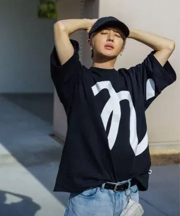 NAPTIME 프린트 BIGT- SHIRTS-BLACK M 사이즈