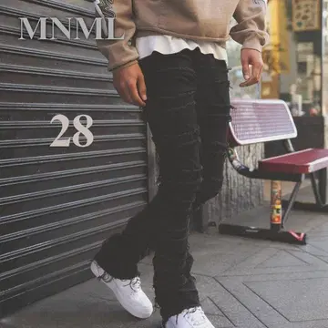 MNML 스키니 데님 28 블랙