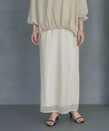 메쉬 내로우 스커트