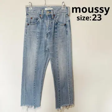 moussy 마우지 데님 스트레이트 센터라인 데미지 23 S