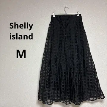 Shelly island 여성용 롱 플레어 스커트 블랙 사이즈 M