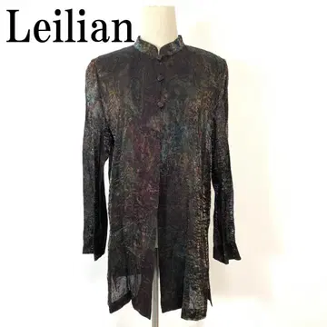 Leilian 레리안 튜닉 셔츠 올 패턴 브라운 계열 11 B739