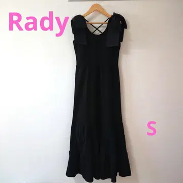 Rady 어깨 리본 티어드 롱 원피스 블랙 S