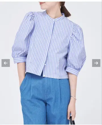 IENA cotton 디자인 숏 블라우스
