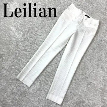 Leilian 레리안 테이퍼드 팬츠 올 패턴 화이트 9 B742
