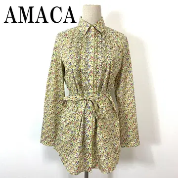 AMACA 아마카 튜닉 셔츠 올 패턴 그린 계열 38 B752
