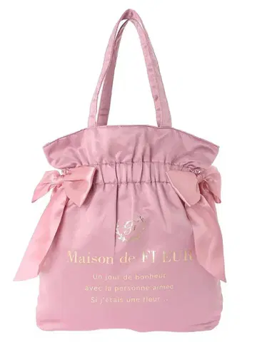 maison de fleur 더블 리본 백 핑크