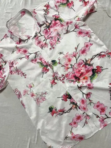 벚꽃 꽃무늬 셔츠 유니섹스