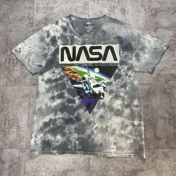 NASA NASA 타이다이 패턴 우주선 프린트 티셔츠 US 구제 의류