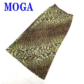 MOGA 모가 롱 스커트 레오파드 무늬 폴리에스테르 1 C3489