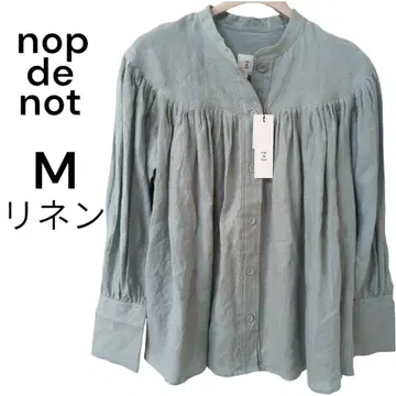 미사용 택 포함 nopdenot 린넨 셔츠 민트 린넨 100%
