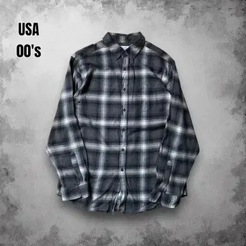 00년대 USA 긴팔 플란넬 셔츠 옴브레 섀도우 체크 JCPenney