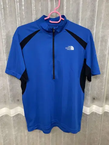 THE NORTH FACE 파랑 반팔 집업 티셔츠