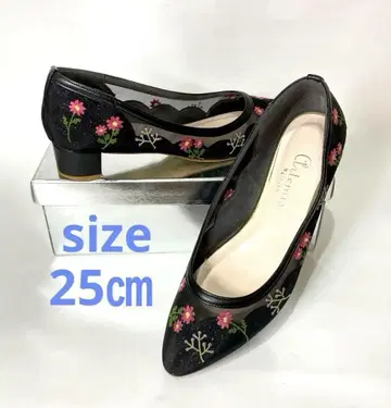 아르테미스 바이 다이애나 튤 펌프스 자수 꽃무늬 펌프스 25cm