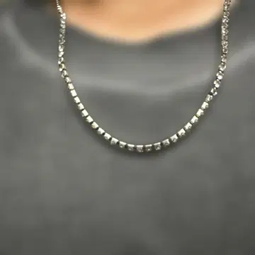 실버 테니스 체인 목걸이