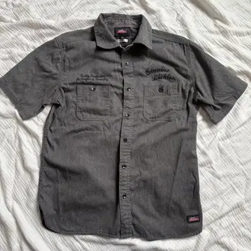 새상품급 디키즈/Dickies/반팔 셔츠-자수/차콜 그레이/XL