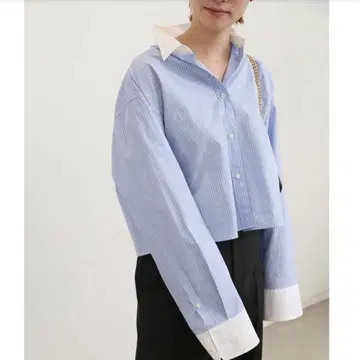 Deuxieme Classe Cropped BD 셔츠 스트라이프