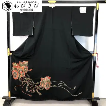 검은 전통 예복 기모노 고쇼차 구미히모 금실 교육용 실 K-4997