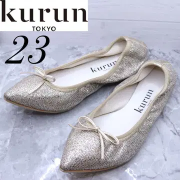 kurun 쿠룬 골드 글리터 플랫 슈즈 포인트 23