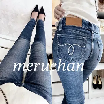 [새상품급] moussy 스키니 데님 화이트 스티치 24