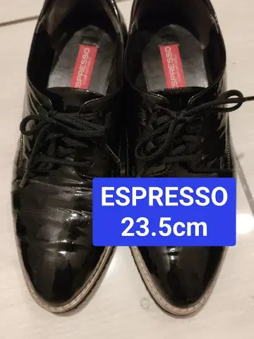 ESPRESSO 블랙 레이스업 슈즈 23.5cm