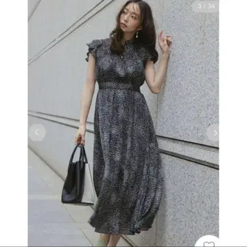 프레이 아이디 멀티 프린트 쉬폰 프릴 원피스