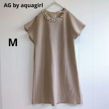 AG 바이 아쿠아걸 펄 넥라인 티셔츠 원피스 결혼식