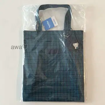 새상품  토트백 대 세로 파랑 체크 백 토트