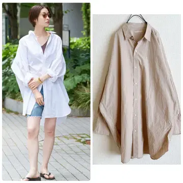 plage 오버 사이즈 셔츠 베이지