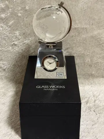 GW NARUMI 지구본 시계 Glass Work 감정서 포함