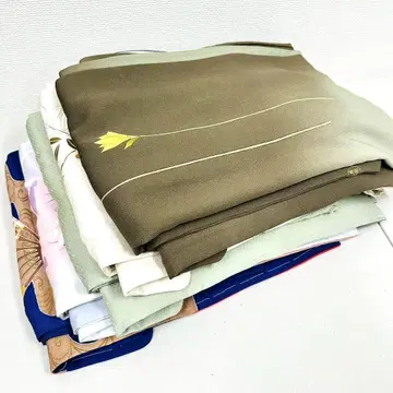 쓰케사게 기모노 순수 실크 5벌 묶음 판매 리메이크 재료 S-1264