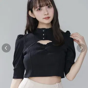 EATME [메루카리 최저가] 비쥬 버튼 데콜테 리브 TOP