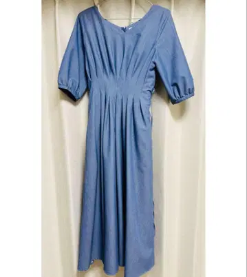 AND COUTURE 앙데팡당 38 허리 턱 원피스 블루 A 라인