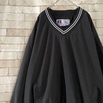 러셀 나일론 자켓 풀오버 자수 블랙 XL