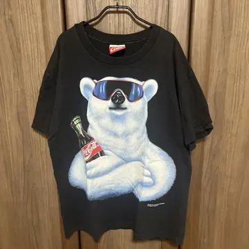 90's USA제 코카콜라 북극곰 프린트 반팔 티셔츠