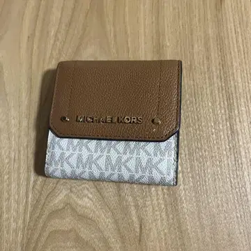 MICHAEL KORS 3단 폴더형 지갑 브라운/화이트