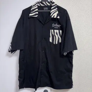 Schott NYC 제브라 패턴 반팔 셔츠