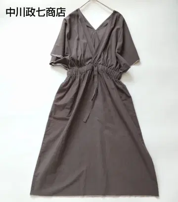 미사용급 나카가와 마사시치 상점 직선 재단 튜닉 원피스 반팔 롱