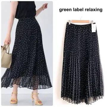 택 포함 새상품 green label relaxing 롱 플리츠 스커트