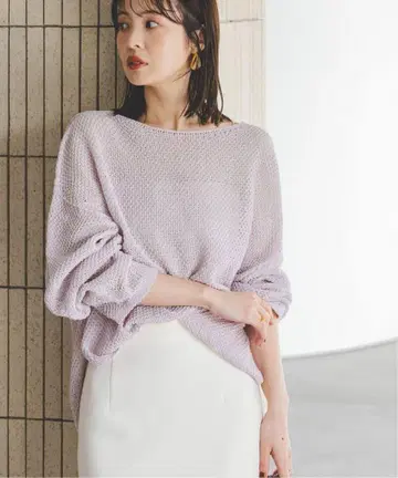 NOBLE 페이퍼 얀 카노코 BACK V 풀오버