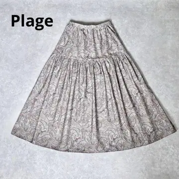 Plage 플라주 실크 혼방 티어드 롱 스커트 페이즐리
