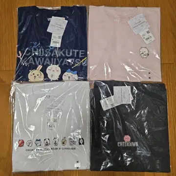 유니클로 치이카와 x 나가노의 곰 UT 티셔츠 M 4색 세트
